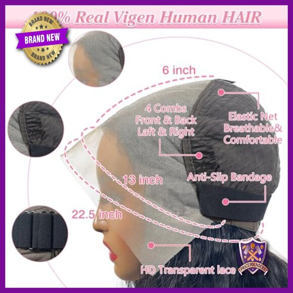 30 Inch 13x6 Body Wave Lace Front Wig Human Hair Pre Plucked 220% Density main image 6